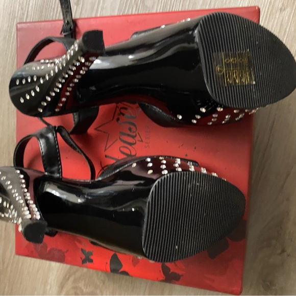 Pleaser Black and Silver Studded Platforms - Picture 6 of 12